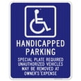 thumbnail image 1 of Massachusetts Handicap Parking Sign, Special Plate Required, 24x30 Reflective Aluminum EGP, 1 of 1