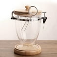 thumbnail image 4 of Food Storage Containers with Airtight Lid, Clear ABS Coffee Bean Storage Container with Wood Base, Multifunction Round Storage Container Jar for Coffee Beans Tea Flour Nuts Sugar, 4 of 8