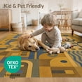 thumbnail image 4 of ODIKA 8'x10' Blue Gold Geometric Art Deco Design Washable Area Rug Abstract Patterns with Elegant Shapes and Lines Non-Shedding, Easy Care, for King Size Bedroom Under Bed, Master Suite, 4 of 7