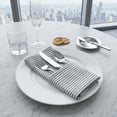 thumbnail image 4 of REGALWOVEN 6 Pack Cloth Napkins, Striped Washable and Reusable Table Dinner Napkins for Restaurant, Weddings, Events, and Parties Gray White 24x16inch, 4 of 6