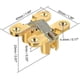thumbnail image 3 of 2pcs Invisible Concealed Cross Hinges Wooden Doors, Zinc Alloy, 43 X36x12mm-YNP, 3 of 4