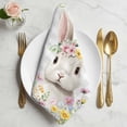 thumbnail image 2 of Gray Easter Cloth Napkins, Spring Easter Bunny Eggs Floral Buffalo Plaid Washable and Reusable Dinner Napkins Set of 6, Table Napkin for Kitchen Party Birthday Wedding Hotel Housewarming 20"x20", 2 of 9