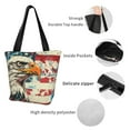 thumbnail image 4 of Salouo Retro American Eagle for Shoppers Tote for Women Foldable Handbags with Big Capacity Casual One-Shoulder Shopping Bag Hobo Bags Fit for Office/Shopping/Park, 4 of 6