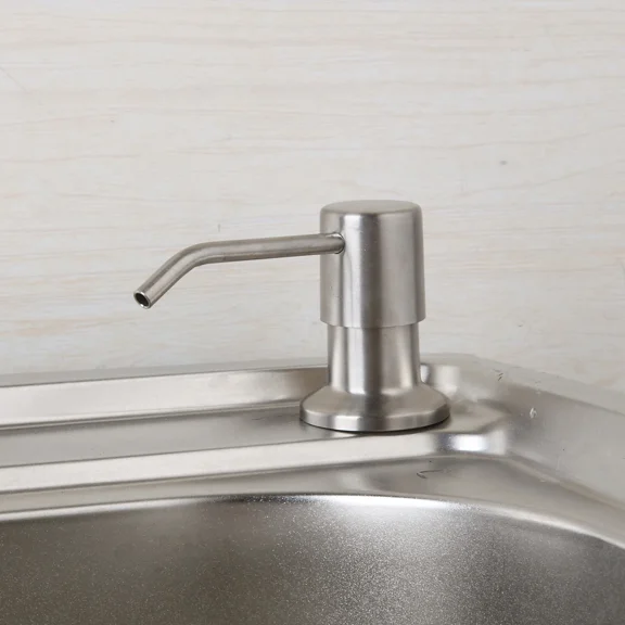 Deck Mounted Kitchen Sink Liquid Soap Dispenser Pump Bottle Brushed Nickel