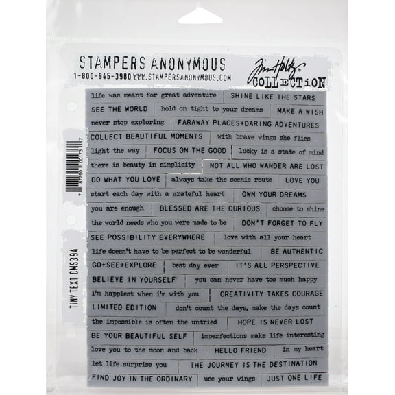 Tim Holtz Cling Stamps 7" x 8.5", Tiny Text