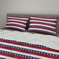 thumbnail image 2 of 4th of July Comforter & Sham Bedding Set, Stars and Stripes Pattern American Flag Inspired Patriotic Theme, 3 pcs Duvet Set Microfiber Filling Quilt, 5 Sizes, Violet Blue Ruby White, by Ambesonne, 2 of 4