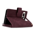 thumbnail image 5 of SaniMore for Google Pixel Fold Case with Card Slot, for Samsung Z Fold 5 [Zipper Pocket] Line Stitching Wallet Stand PU Leather Folio Flip Kickstand + Hand Strap Protective Shell, Winered, 5 of 8