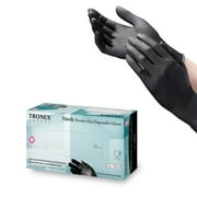 Tronex Black Nitrile Disposable Gloves, Food Safe, Powder-Free, Finger-Textured, X-Large (Case of 1000)