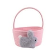 thumbnail image 2 of Honeeladyy Easter Gifts Baskets for Kids, Pink Large Personalized Baby Easter Basket with Handle, Empty Bunny Egg Basket, Woven Easter Gift Basket for Girls, Boys, Babies, Toddler, Infant, 2 of 6