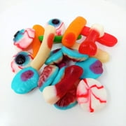 Gummy Body Parts 4.4 Pound Package 260 Pieces of Candy | Gummi Halloween Candies | Eyeballs Bones Brains Fingers
