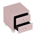 thumbnail image 6 of Aukfa Velvet 2-Drawer Nightstand with Crystal Knob Handles, Button-Tufted Bedside Table for Bedroom/Living RoomPink, 6 of 8