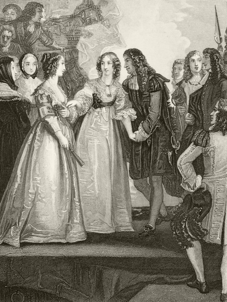 King Charles Ii Of England Meeting His Sister Duchess Henrietta Of Orleans At Dover 1670 From The National And Domestic History Of England By William Aubrey Published London Circa 1890 Canvas Art - Ke