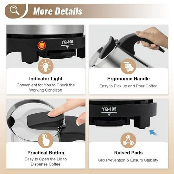 4 Cup 200ml Coffee Pot with Electric Stove, Stainless Steel Moka Espresso Pot Maker, 6.8 oz Induction Italian Coffee Machine for Offices, Restaurants, Lounge Bars, Cafes