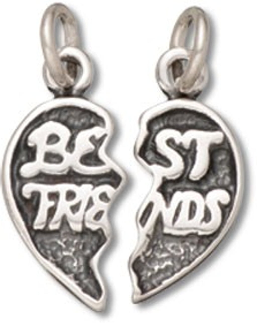 BFF Best Friends Fovever Oval Pendant with 18 In Chain Both .925 Silver Necklace 