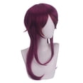 thumbnail image 2 of Peluca sintética para cosplay, 50 cm, resistente al calor, con capas moradas y rojas, 2 of 3