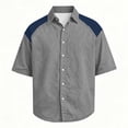 thumbnail image 7 of XuJwPNcy Mens Shirts Lightweight Color Block Button Down Shirts Casual Collared Tops Summer Classic Fit Fashion Clothes, 7 of 7