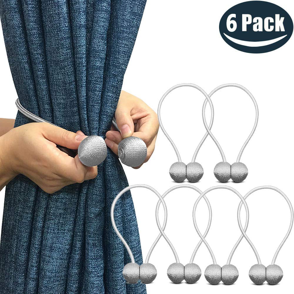 Details about   2-6Pcs Curtain Tie Backs Magnetic Ball Buckle Holder Tieback Clips Window Home 