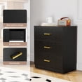 thumbnail image 3 of SESSLIFE Nightstand with 3 Drawers, Modern End Side Table, Nightstand Storage Cabinet for Bedroom, Living Room, Black, 3 of 8
