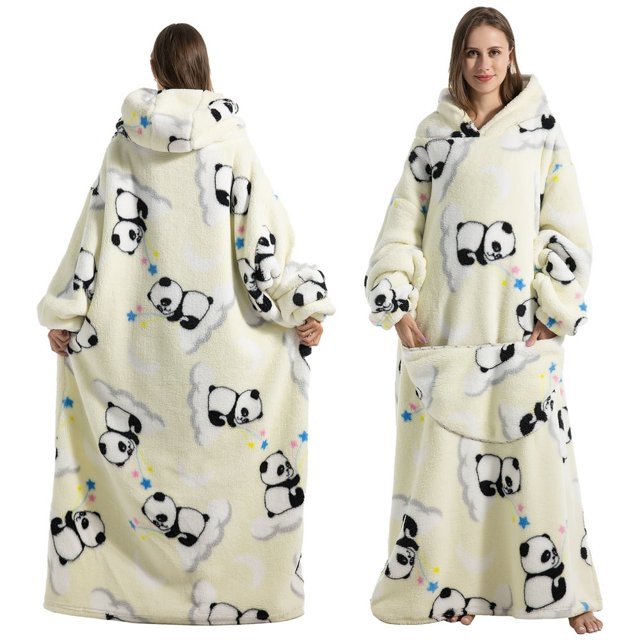 Oversized Blanket Hoodie Large Pocket Warm Cozy Hooded Blanket Sweatshirt Cute Print Wearable Hooded Blanket Unisex Hoodie Sweater Blanket Giant Hooded Blanket Wearable Blanket Adults Hom