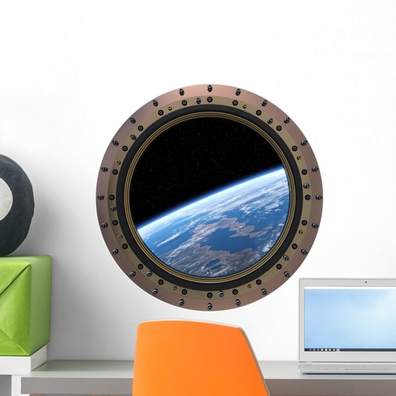 Space Station Porthole Wall Mural by Wallmonkeys Peel and Stick Graphic (18 in W x 18 in H) WM208415