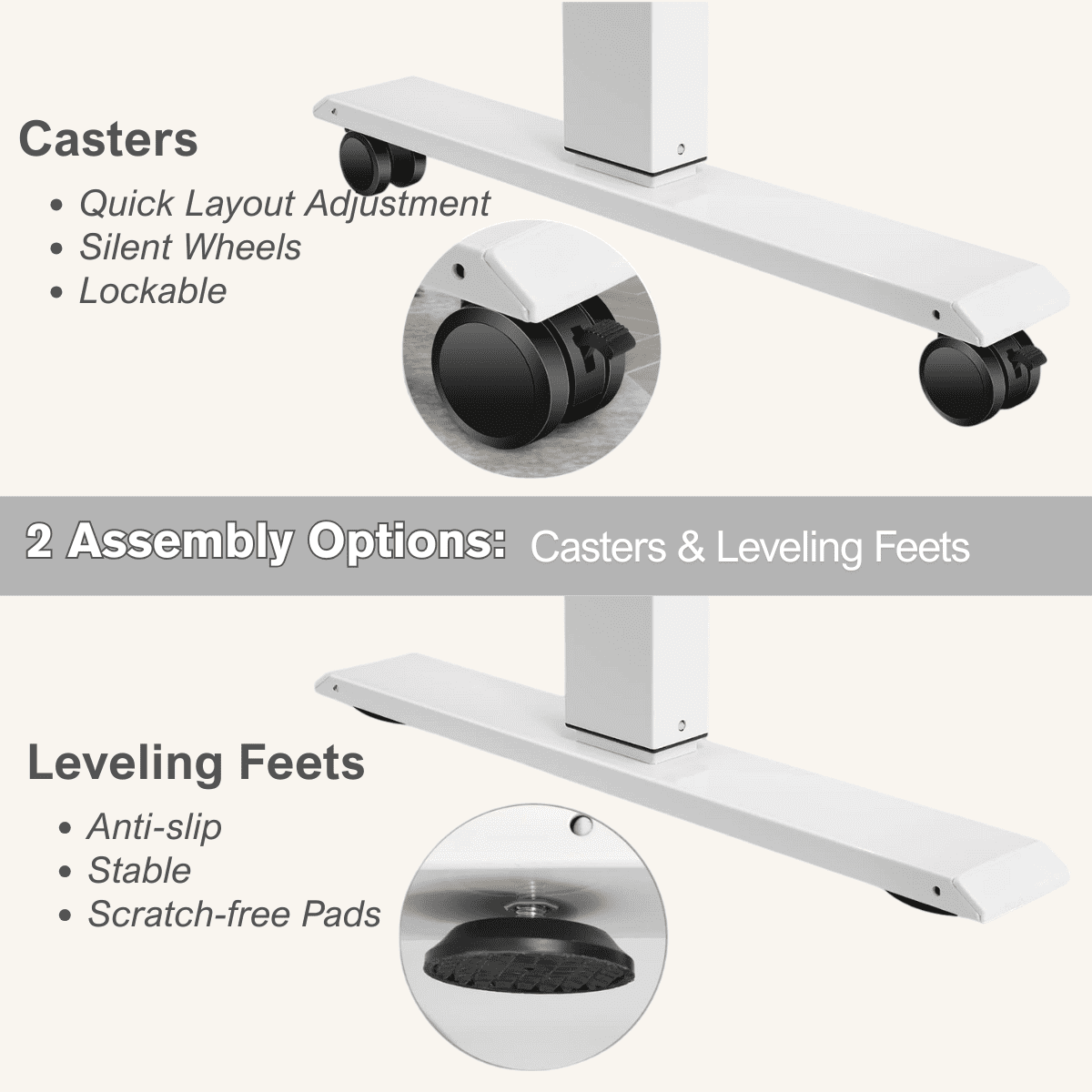 Legooin 70"W Extra Wide Sit-Stand Desk Mobile Gaming Table with USB Port for Home Office, Oak