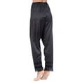 thumbnail image 3 of Inevnen Lingerie Women's Pajama Bottoms Silky Soft Satin Polyester Snip-it Pant Slip with Lace Trim, 3 of 4