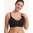 thumbnail image 4 of Qylux Wireless Bras for Women No Underwire Push Up Bras Seamless Full Coverage Comfort Lift Support Soft Everyday bra,Black, 4 of 10