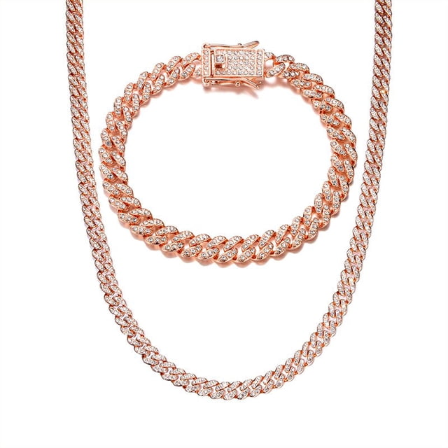 Cadena de eslabones cubanos de cadera para hombres, collar cubano helado de Miami, collares ostentosos chapados en oro, joyería de rapero de 13MM para hombres y mujeres Tan Jianjun unisex