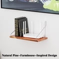 thumbnail image 6 of Floating Shelves for Wall16.5"x6"Natural Pine Wood No-Drill Wall Shelf for Projector,Modem,Router,Cable Box,Xbox,PS5, PS4,Game Controller Storage,Hanging Shelves for Living Room,Bedroom,Office, 6 of 11