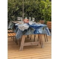 thumbnail image 4 of 52x70 Inch Outdoor Tablecloth with Umbrella Hole Zipper Rectangle Blue Spring Floral Rectangular Tablecloths Outside Waterproof Modern Art Flowers Farmhouse Patio Table Cloth Cover for Picnic Party, 4 of 8