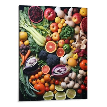 Shiartex Fruits Vegetables Produce Colorful Healthy Rainbow Photo Cool Wall Decor Art Print Poster 16x20 Inch