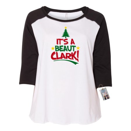 It's A Beaut Clark Christmas Vacation Plus Size Womens Raglan Shirt