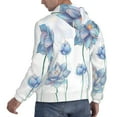 thumbnail image 3 of Bingfone Pale Blue Lotus Flowers Men'S Drawstring Hoodie Long Sleeve Pocket Sweatshirts-3x-Large, 3 of 9