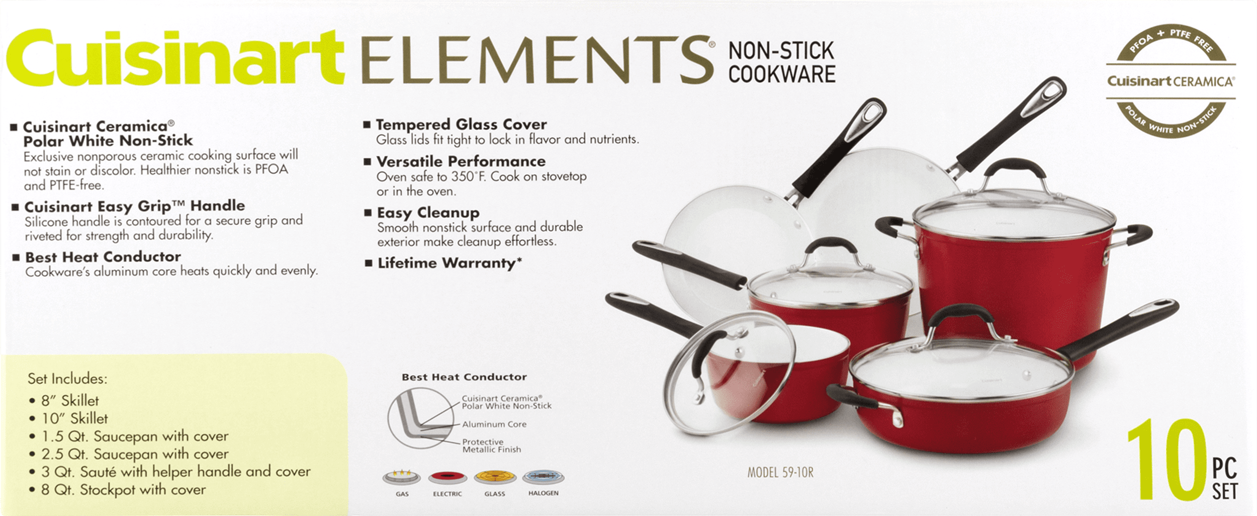 Cuisinart 59-10CH Elements 10-Piece Non-Stick Cookware Set, Champagne - Bed  Bath & Beyond - 23146491