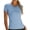 Blue, variant on Womens Tops Compression Shirts Short Sleeve Crewneck Athletic Nylon Workout Tops Yoga Gym Tee Shirts on Sale