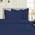 thumbnail image 1 of 2-Piece Striped Duvet Cover Set, 1500 Thread Count, Button Closure - Cooling, Breathable Material- Wrinkle, Fade, Stain Resistant, Twin/Twin XL, Navy Blue, 1 of 1