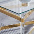 thumbnail image 5 of Gold Stainless Steel Coffee Table With acrylic Frame and Clear Glass, 5 of 5