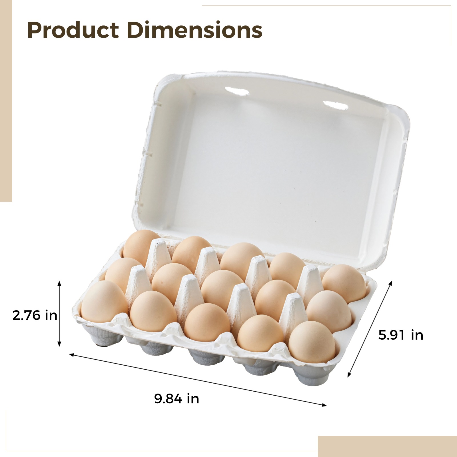 15 Pcs Egg Cartons Bulk - Stackable Paper Pulp Trays | Stackable and Recyclable Paper Pulp Egg Trays, Eco-Friendly Egg Cartons for Egg Storage and Transport