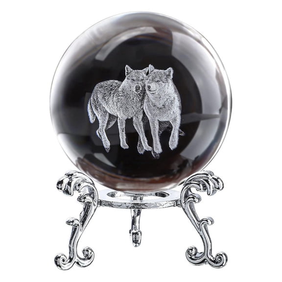 3D Laser Engraved Starry Crystal Decorative Ball Figurine 60mm Glass Sphere Paperweight with Stand Art Decor Crafts A