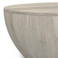 thumbnail image 3 of Pemberly Row Table Basse Tambour Urbain Rond en Bois de Manguier de 34 Pouces de Large, Fini Blanchi Blanc, 3 of 7
