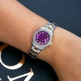 thumbnail image 2 of Pre-Owned Rolex Datejust 26MM 69173 Purple Diamond Dial Diamond Bezel Two Tone Yellow Gold Oyster Bracelet 0.9ct, 2 of 9