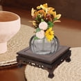 thumbnail image 4 of SHINYPASING 1Pcs Rectangular Carved Wooden Pedestal for Family Home Decorations, 4 of 7