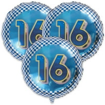 Havercamp 16th Birthday Party Balloons 3 Pcs.! 3 18" Round Mylar Balloons Perfect for Boys 16th Birthday or for Girls. 3-D Neon Lights Effect on Numbers. See More 16th Birthday party items at...