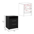 thumbnail image 4 of Nmkwnr Modern Beside Table for Home, Bedroom, Nightstand with 2 Drawers and Open Shelf, Black, 4 of 5