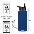 thumbnail image 2 of Termo Bloosom  Para Café Y Agua 3 Tapas 32 Oz 950 Ml Azul Marino, 2 of 4
