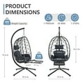 thumbnail image 5 of SWITTE 1-Person Metal Patio Swing Egg Chair with Stand and Footrest with Gray Cushions, 5 of 5