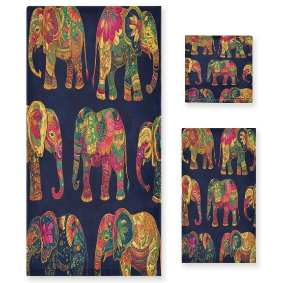 Three-Piece Towel Set Face Towel Towel Set Hand Towel Bath Towel Cotton Bath Towels Bath Towel Sets Hand Bath Towels Color Cool Elephant