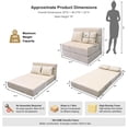 thumbnail image 6 of Oak and Birch Boneless Folding Sofa Bed Floor Couch with Pillow, 3-in-1 Convertible Chaise Lounge & Sleeper, Chenille, Twin, Cream, 6 of 9