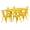 Yellow, variant on Flash Furniture Gilbert Commercial Grade 31.5" x 63" Rectangular Black Metal Indoor-Outdoor Table Set with 6 Stack Chairs