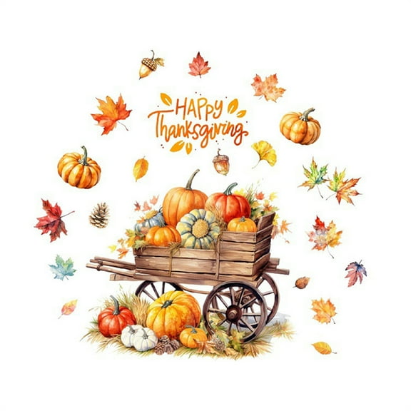 PEIBang Thanksgiving Pumpkin Window Clings,Autumn Window Decals,Fall Clings for Thanksgiving Autumn Harvest Party Decoration